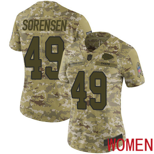 Women Kansas City Chiefs #49 Sorensen Daniel Limited Camo 2018 Salute to Service Nike NFL Jersey->women nfl jersey->Women Jersey